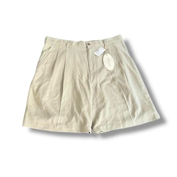 Joseph & Feiss Other - Joseph & Feiss Shorts Men's Sz 38 Khaki 100% Silk Chino Pleated Resort Vacay NWT